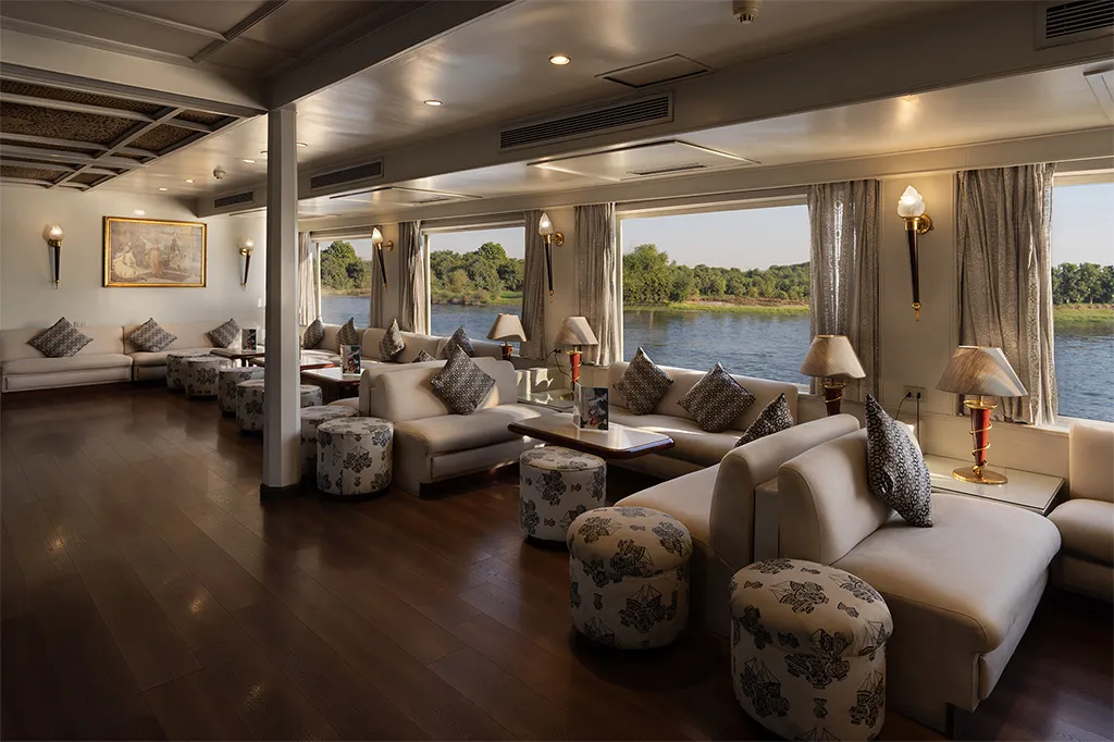 Lounge aboard the Da Vinci Nile cruise